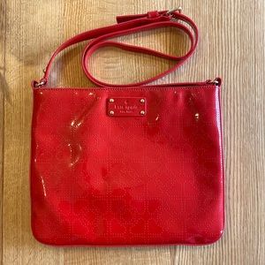 Kate Spade cherry red patent leather crossbody bag